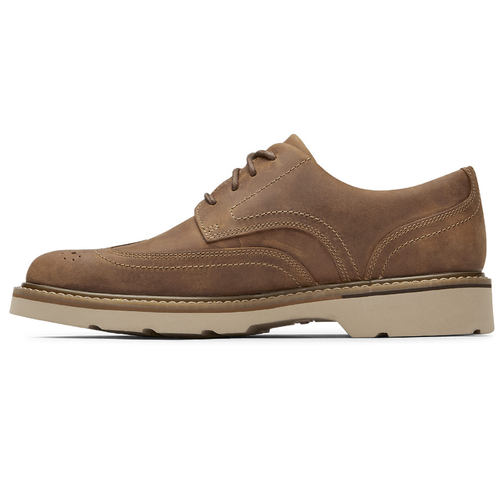 Tenis Rockport Homem Caqui - Charlee Waterproof Wingtip - 93125JYGM